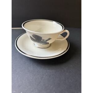 Wild Game Birds By Castleton China Cup And Saucer Set Ruffed Grouse Made In USA